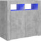 vidaXL - Dressoir - met - LED-verlichting - 80x35x75 - cm - betongrijs