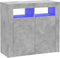 vidaXL - Dressoir - met - LED-verlichting - 80x35x75 - cm - betongrijs