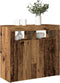 vidaXL - Dressoir - met - LED-verlichting - 80x35x75 - cm - bewerkt - hout - oud - hout