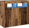 vidaXL - Dressoir - met - LED-verlichting - 80x35x75 - cm - bewerkt - hout - oud - hout