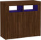 vidaXL - Dressoir - met - LED-verlichting - 80x35x75 - cm - bruin - eiken
