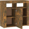 vidaXL - Dressoir - met - LED-verlichting - 80x35x75 - cm - bruin - eiken