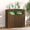 vidaXL - Dressoir - met - LED-verlichting - 80x35x75 - cm - bruin - eiken