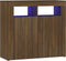 vidaXL - Dressoir - met - LED-verlichting - 80x35x75 - cm - bruin - eiken