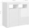 vidaXL - Dressoir - met - LED-verlichting - 80x35x75 - cm - hoogglans - wit