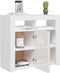 vidaXL - Dressoir - met - LED-verlichting - 80x35x75 - cm - hoogglans - wit