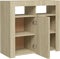 vidaXL - Dressoir - met - LED-verlichting - 80x35x75 - cm - sonoma - eikenkleurig