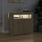 vidaXL - Dressoir - met - LED-verlichting - 80x35x75 - cm - sonoma - eikenkleurig