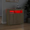 vidaXL - Dressoir - met - LED-verlichting - 80x35x75 - cm - sonoma - eikenkleurig