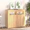 vidaXL - Dressoir - met - LED-verlichting - 80x35x75 - cm - sonoma - eikenkleurig