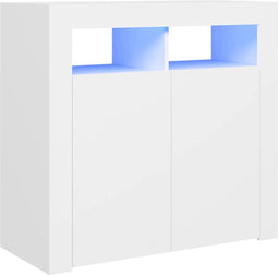 vidaXL - Dressoir - met - LED-verlichting - 80x35x75 - cm - wit