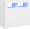 vidaXL - Dressoir - met - LED-verlichting - 80x35x75 - cm - wit
