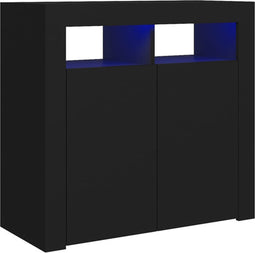 vidaXL - Dressoir - met - LED-verlichting - 80x35x75 - cm - zwart