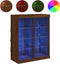 vidaXL - Dressoir - met - LED-verlichting - 81x37x100 - cm - bruin - eikenkleur