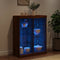 vidaXL - Dressoir - met - LED-verlichting - 81x37x100 - cm - bruin - eikenkleur