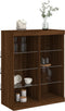vidaXL - Dressoir - met - LED-verlichting - 81x37x100 - cm - bruin - eikenkleur