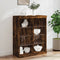 vidaXL - Dressoir - met - LED-verlichting - 81x37x100 - cm - gerookt - eikenkleurig