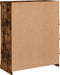 vidaXL - Dressoir - met - LED-verlichting - 81x37x100 - cm - gerookt - eikenkleurig