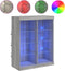 vidaXL - Dressoir - met - LED-verlichting - 81x37x100 - cm - grijs - sonoma - eiken