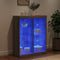 vidaXL - Dressoir - met - LED-verlichting - 81x37x100 - cm - grijs - sonoma - eiken