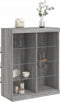 vidaXL - Dressoir - met - LED-verlichting - 81x37x100 - cm - grijs - sonoma - eiken