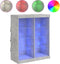 vidaXL - Dressoir - met - LED-verlichting - 81x37x100 - cm - betongrijs