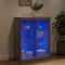 vidaXL - Dressoir - met - LED-verlichting - 81x37x100 - cm - betongrijs