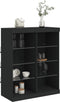 vidaXL - Dressoir - met - LED-verlichting - 81x37x100 - cm - zwart