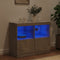 vidaXL - Dressoir - met - LED-verlichting - 81x37x67 - cm - betongrijs