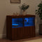 vidaXL - Dressoir - met - LED-verlichting - 81x37x67 - cm - bruin - eikenkleur