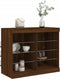 vidaXL - Dressoir - met - LED-verlichting - 81x37x67 - cm - bruin - eikenkleur
