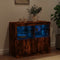 vidaXL - Dressoir - met - LED-verlichting - 81x37x67 - cm - gerookt - eikenkleurig