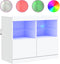 vidaXL - Dressoir - met - LED-verlichting - 81x37x67 - cm - wit