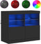 vidaXL - Dressoir - met - LED-verlichting - 81x37x67 - cm - zwart