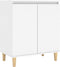 vidaXL - Dressoir - met - massief - houten - poten - 60x35x70 - cm - bewerkt - hout - wit