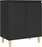 vidaXL - Dressoir - met - massief - houten - poten - 60x35x70 - cm - spaanplaat - zwart