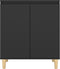vidaXL - Dressoir - met - massief - houten - poten - 60x35x70 - cm - spaanplaat - zwart
