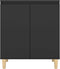 vidaXL - Dressoir - met - massief - houten - poten - 60x35x70 - cm - spaanplaat - zwart