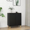 vidaXL - Dressoir - met - massief - houten - poten - 60x35x70 - cm - spaanplaat - zwart