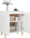 vidaXL - Dressoir - met - massief - houten - poten - 60x35x70 - cm - bewerkt - hout - wit