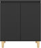 vidaXL - Dressoir - met - massief - houten - poten - 60x35x70 - cm - spaanplaat - zwart