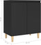 vidaXL - Dressoir - met - massief - houten - poten - 60x35x70 - cm - spaanplaat - zwart