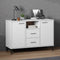 vidaXL - Dressoir - met - metalen - poten - OSLO - 113x40x77 - cm - grenenhout - wit