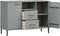 vidaXL - Dressoir - met - metalen - poten - OSLO - 113x40x77 - cm - grenenhout - grijs