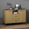 vidaXL - Dressoir - met - metalen - poten - OSLO - 113x40x77 - cm - grenenhout - bruin