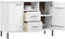 vidaXL - Dressoir - met - metalen - poten - OSLO - 113x40x77 - cm - grenenhout - wit