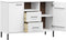 vidaXL - Dressoir - met - metalen - poten - OSLO - 113x40x77 - cm - grenenhout - wit