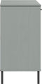 vidaXL - Dressoir - met - metalen - poten - OSLO - 113x40x77 - cm - grenenhout - grijs