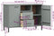 vidaXL - Dressoir - met - metalen - poten - OSLO - 113x40x77 - cm - grenenhout - grijs