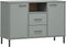 vidaXL - Dressoir - met - metalen - poten - OSLO - 113x40x77 - cm - grenenhout - grijs